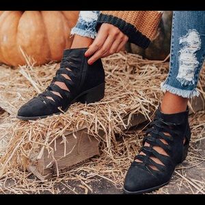 Women’s Black Suede Ankle Boots sz9 New